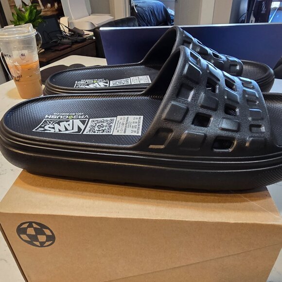VANS Slide On VR3CUSH VN000BCCBLK Black Mens 10 Womens 11 Slipper SLIDE NEW - Picture 5 of 9